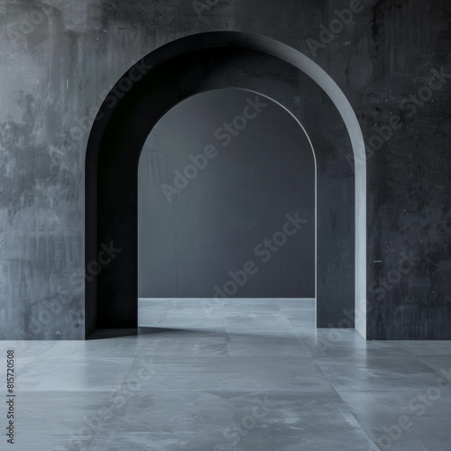 Mysterious abstract archway in a textured wall
