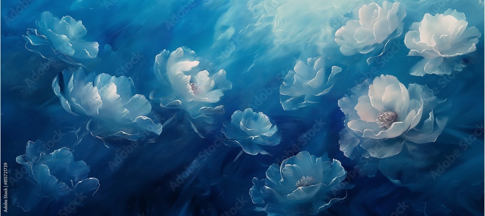 A canvas awash with the subtle elegance of underwater flowers. A canvas awash with the subtle elegance of underwater flowers.