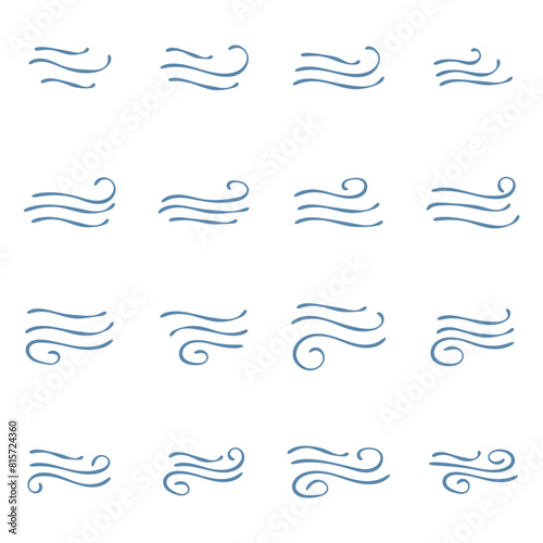 Wave lines icon set vector illustration.