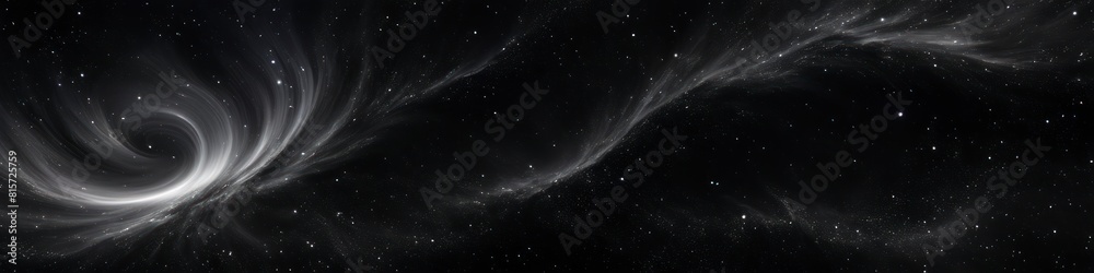 The enigmatic beauty of a galactic nebula is captured in shades of gray, creating an abstract celestial background that evokes the wonders of the universe.