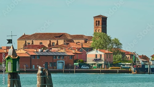 Church of San Domenico - Sanctuary of Cristo. Church stands on a small island, separated from Chioggia by San Domenico canal. The foundation of church dates back to thirteenth century. photo
