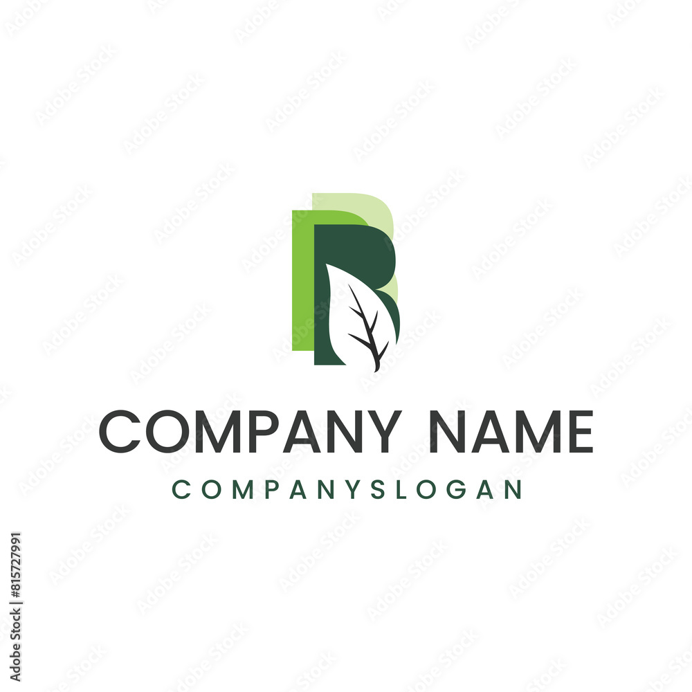 B leaf logo design, vector logo design, illustration B leaf logo design, vector logo design, illustration