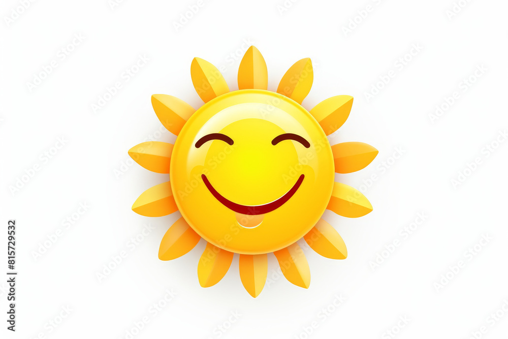 Bright and cheerful sun emoji winking, expressing happiness and playfulness in a sunny demeanor