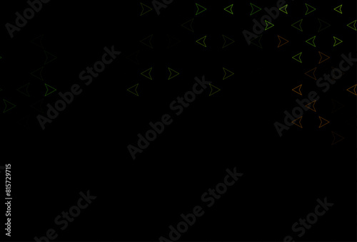 Dark Green, Yellow vector backdrop with lines, triangles.