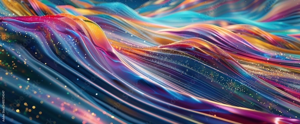 Compose An Abstract Holiday Pattern With Dynamic Waves Of Light And Festive Colors, Background HD