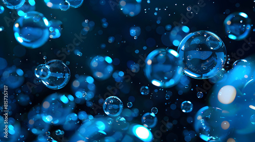 Wallpaper Mural Blue and black bubbles on a dark background Torontodigital.ca