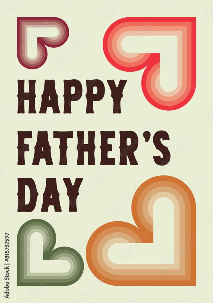 Fototapeta premium Happy Father's Day greeting card. Typography design.