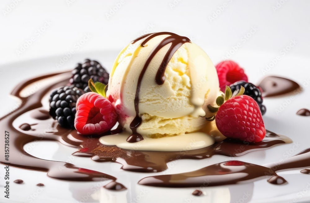 ice cream balls with berries and Chocolate ice cream balls with berries and Chocolate