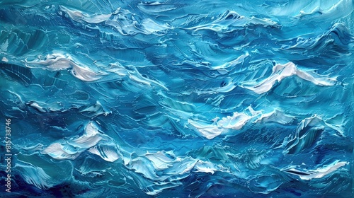 A vibrant backdrop of rippling ocean waves in a mesmerizing shade of sea blue