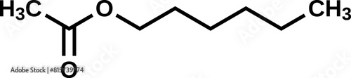 Hexyl acetate structural formula, vector illustration