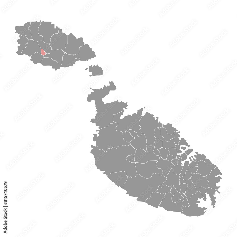 Obraz premium Fontana District map, administrative division of Malta. Vector illustration.