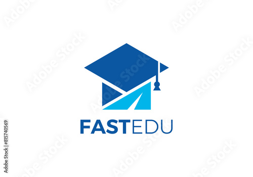 Free Download paper plane with graduation logo. fast education school symbol icon design - GFXLoad