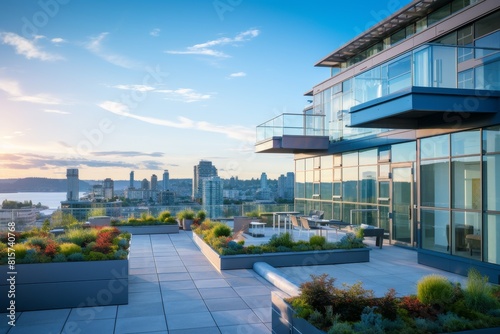 Urban Living at its Finest: A Mid-Rise Condo Building with Expansive Rooftop Terraces