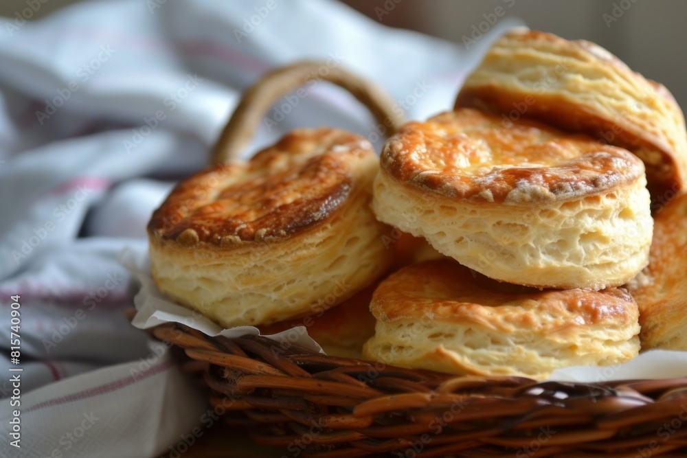 Intriguing Buttermilk basket. Light country food. Generate Ai Intriguing Buttermilk basket. Light country food. Generate Ai
