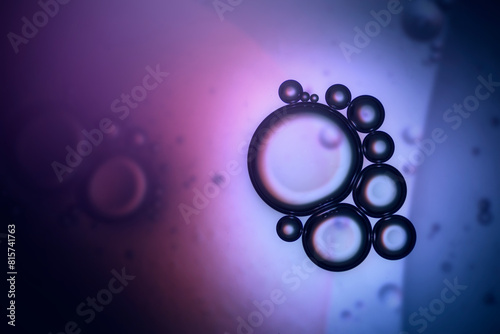 gas bubbles in transparent liquid, abstract science background