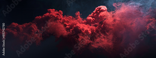 red smoke cloud on black background  banner design  dark background  cinematic lighting  photorealistic  high resolution