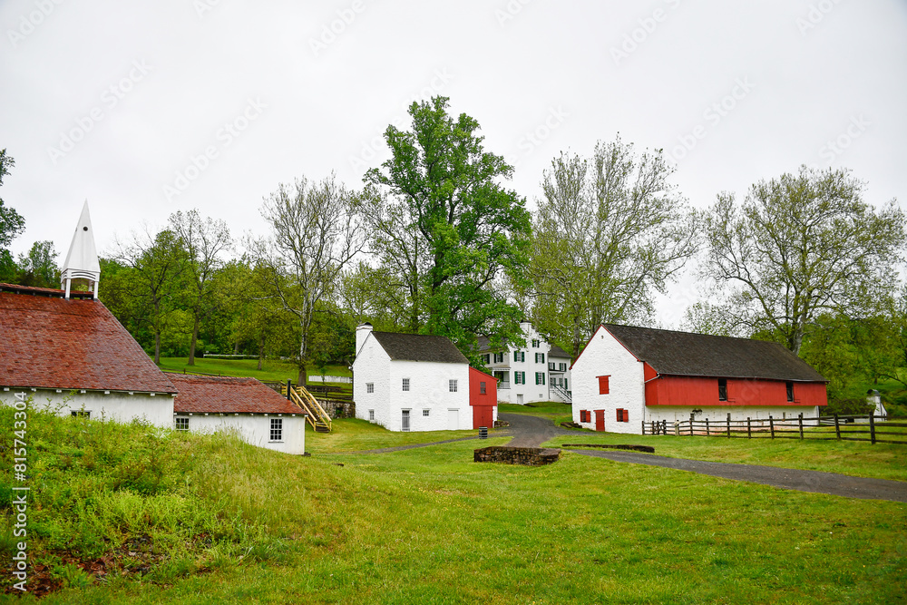Country dwelling, rural iron plantation, Hopewell Furnace National Historic Site , Berks County, Elverson, Pennsylvania. Country dwelling, rural iron plantation, Hopewell Furnace National Historic Site , Berks County, Elverson, Pennsylvania.