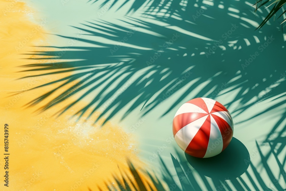 Vibrant Beach ball background. Water games. Generate Ai