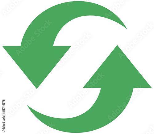 Recycling flat symbol vector isolated on white background.