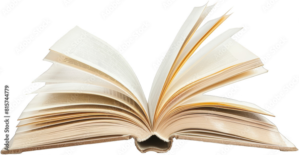 Fototapeta premium Opened Book with Browsing Pages Isolated