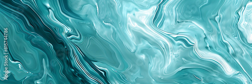 Digital art of abstract blue and teal liquid marble pattern background  reminiscent of no specific artist s style.