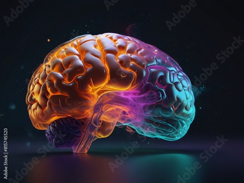 abstract background of multicolored pieces of human brain photo