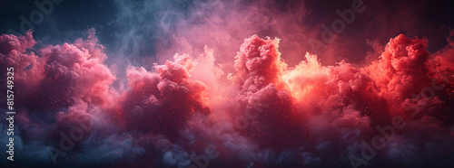 red smoke cloud on black background, banner design, dark background, cinematic lighting, photorealistic, high resolution