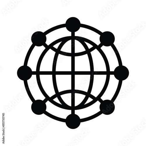 An icon of global network in modern style, ready to use vector