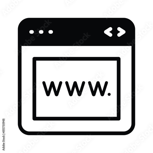 An icon of web address in modern style isolated on white background