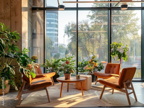 Warm and inviting living space with abundant natural light, comfortable seating, and vibrant houseplants enhancing the room's ambiance © Psychologist