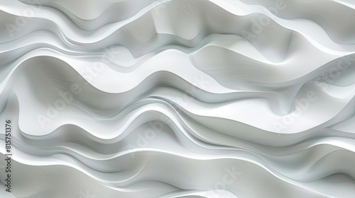 a white seamless pattern waves decorative panel, where delicate shadows dance across its surface, creating a tranquil ambiance in any space. SEAMLESS PATTERN
