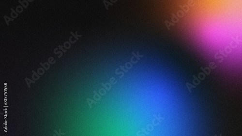 Abstract vibrant background with grainy texture and colorful blurry spots. Minimalist background design for poster, cover, wallpaper, banner in a modern trendy style.