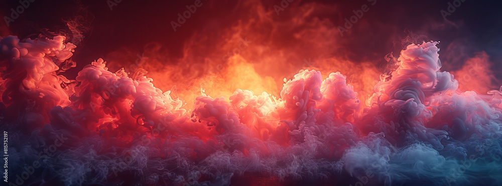 red smoke cloud on black background, banner design, dark background, cinematic lighting, volumetric light, octane render, photorealistic,