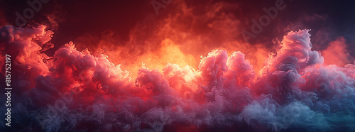 red smoke cloud on black background, banner design, dark background, cinematic lighting, volumetric light, octane render, photorealistic,