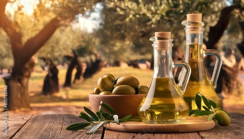 mock up of olive oil as an elixir of health and well being its beneficial properties photo