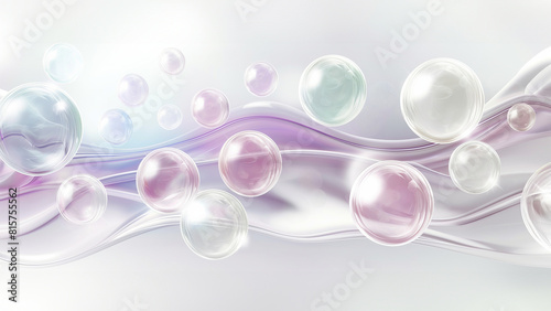 Schöne Perlen und Wellen in irisierenden Pastell Perlmut Farben für Webdesign und Drucksachen als Vorlage photo
