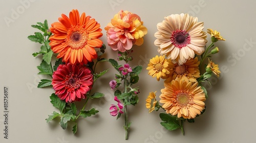 The plus and minus signs are made of real natural flowers on transparent backgrounds.
