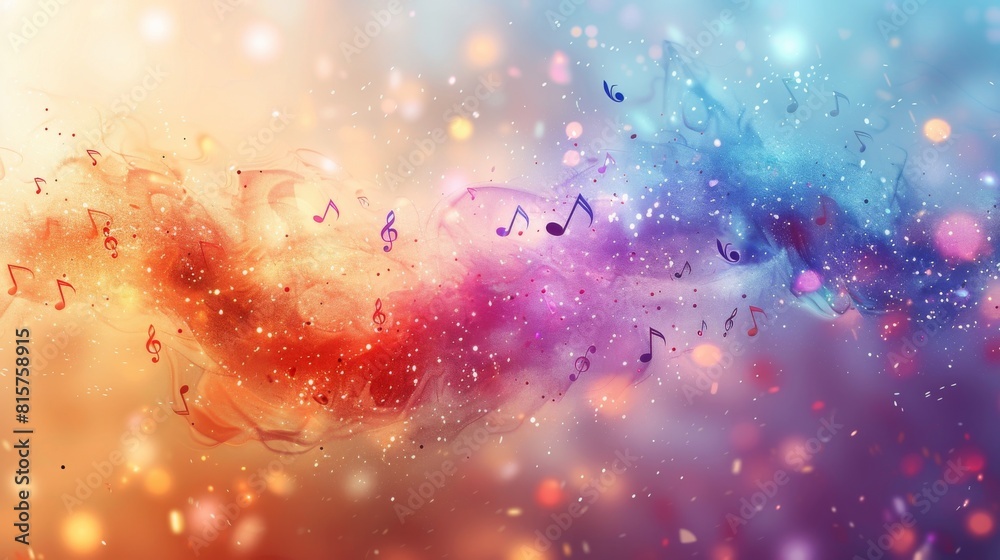 Music background with abstract notes, poster design.