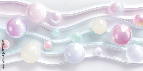 Schöne Perlen und Wellen in irisierenden Pastell Perlmut Farben für Webdesign und Drucksachen als Vorlage