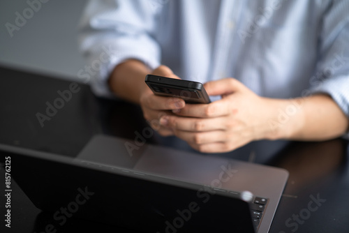 people using mobile phone in library