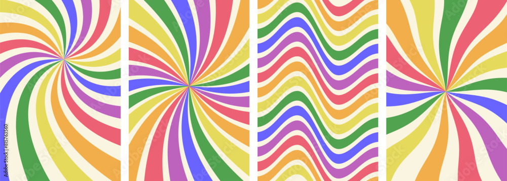 Groovy rainbow background LGBTQ Pride month design Groovy rainbow background LGBTQ Pride month design