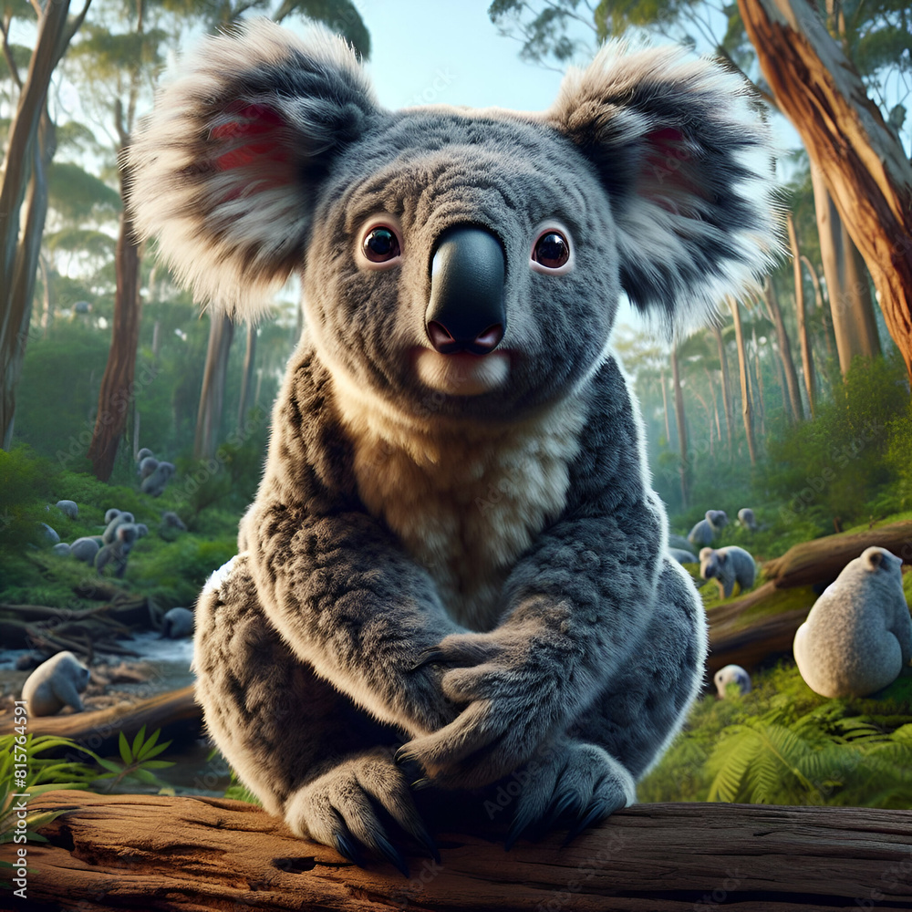 koala bear standing on tree koala bear standing on tree