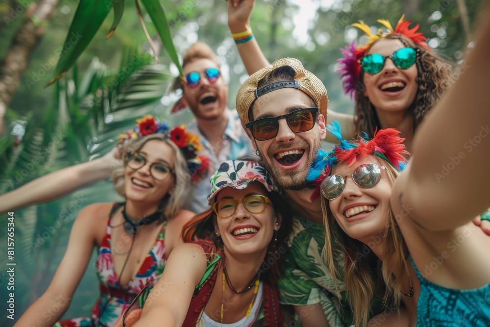 Group of friends having fun on a tropical beach. Summer vacation concept. Group of friends having fun on a tropical beach. Summer vacation concept.