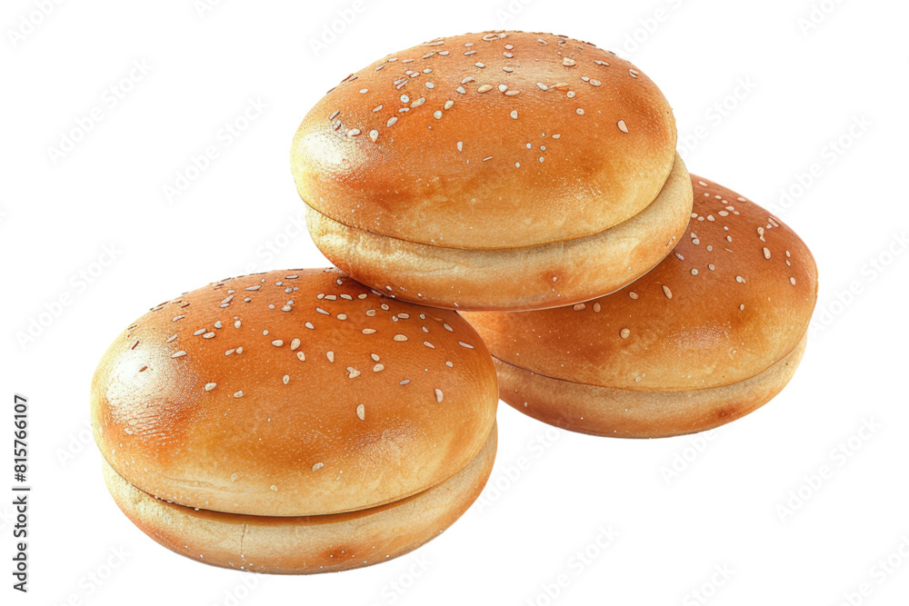 Burger buns empty isolated on transparent background