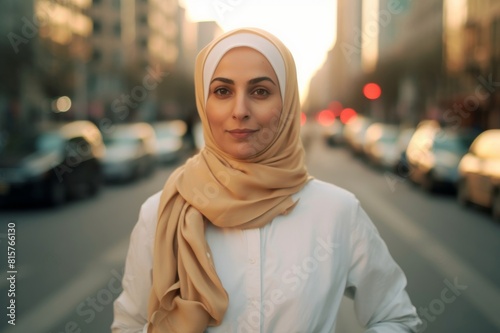 arabic muslim woman on city street