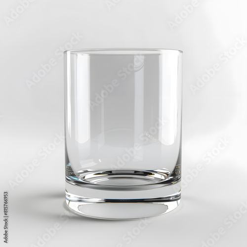 Realistic empty glass mock up isolated on white background