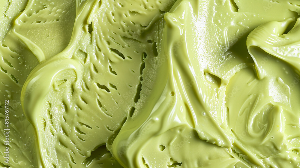 Fototapeta premium Сlose up of a green gelato texture as background.