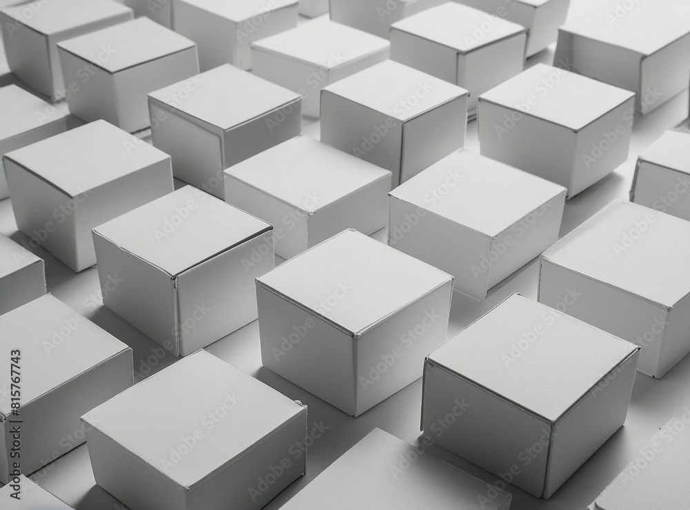 White cubes 3d rendering illustration design White cubes 3d rendering illustration design