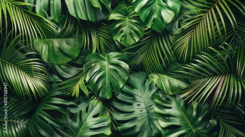 Tropical Paradise Lush Palm Leaf Background for Exotic Nature Themes and Summer Designs with Copy Space 