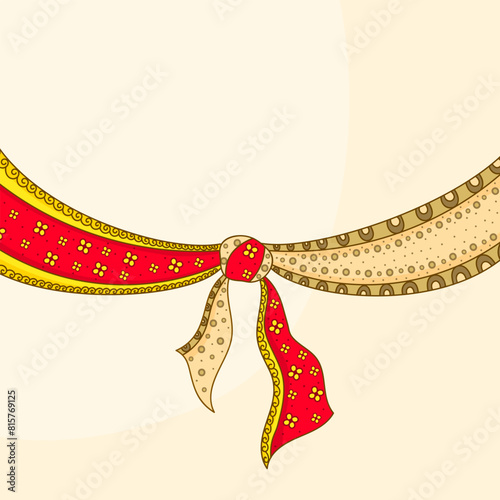 Indian Wedding Knot Symbol Colorful Vector Illustration.